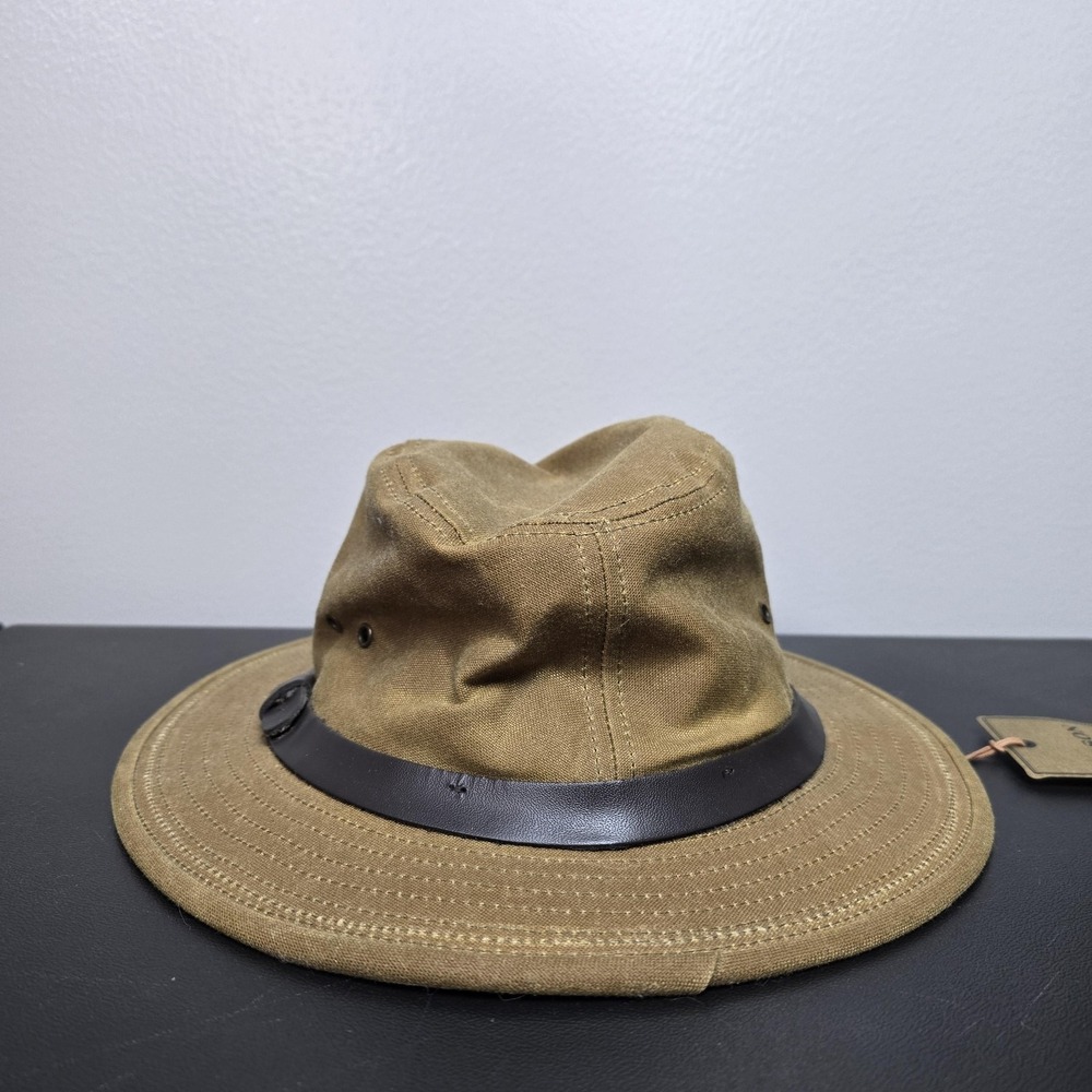 Filson Hat Mens M Brown Tin Packer Boonie Wide Brim Canvas Made USA Outdoors NEW - Picture 3 of 9